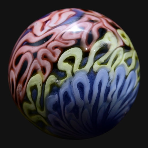710 Pipes Smoke Shop Charisma Marble #6 featuring intricate multi-colored glass swirl patterns on a spherical design.