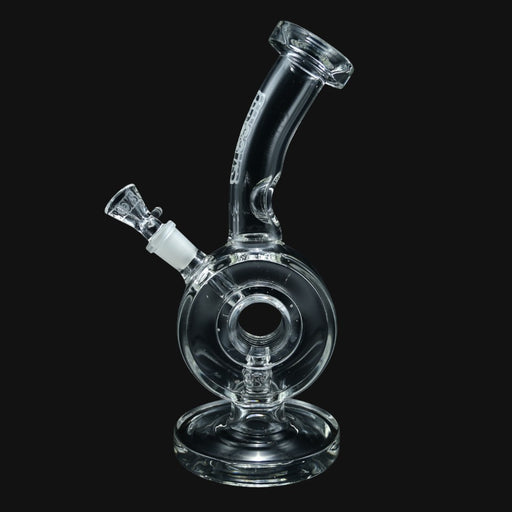 710 Pipes Smoke Shop 10-inch clear glass doughnut water pipe with a bent neck and matching bowl piece