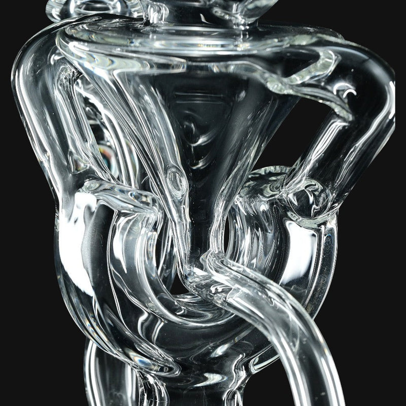 710 Pipes Smoke Shop clear glass recycler water pipe, 7 inches tall with 10mm joint.