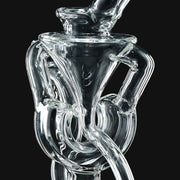 710 Pipes Smoke Shop clear glass recycler water pipe, 7 inches tall with 10mm joint.