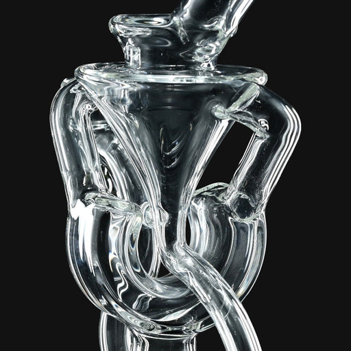 710 Pipes Smoke Shop clear glass recycler water pipe, 7 inches tall with 10mm joint.