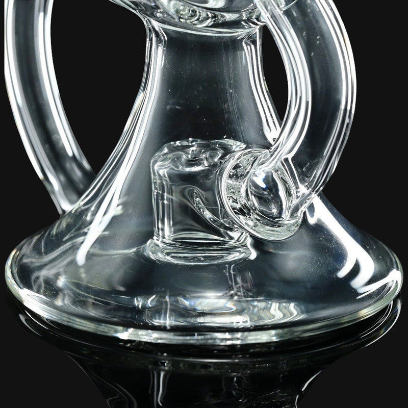 710 Pipes Smoke Shop clear glass recycler water pipe with 10mm joint, 7 inches tall.