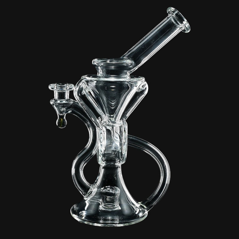 710 Pipes Smoke Shop AF Clear Floater Recycler #4, a 7-inch tall glass water pipe with a 10mm joint and functional recycler design.