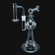 710 Pipes Smoke Shop 10-inch clear glass water pipe with a curved neck and Crooks branding on a black background.