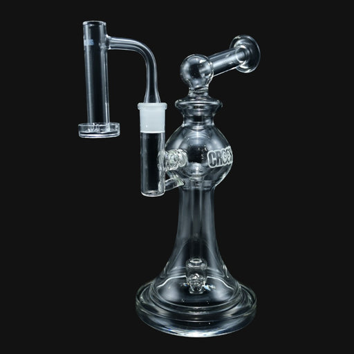 710 Pipes Smoke Shop 10-inch clear glass water pipe with a curved neck and Crooks branding on a black background.