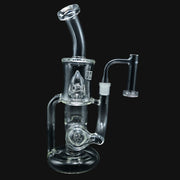 710 Pipes Smoke Shop 12-inch clear glass water pipe featuring a dual-chamber inline percolator design.