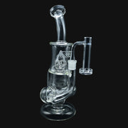 710 Pipes Smoke Shop 12-inch clear glass water pipe with dual chambers and inline percolator design