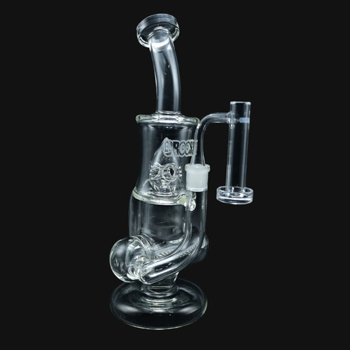 710 Pipes Smoke Shop 12-inch clear glass water pipe with dual chambers and inline percolator design