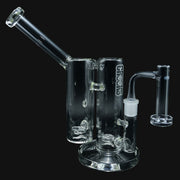 710 Pipes Smoke Shop 10-inch clear glass water pipe featuring a double barrel design and Crooks branding.