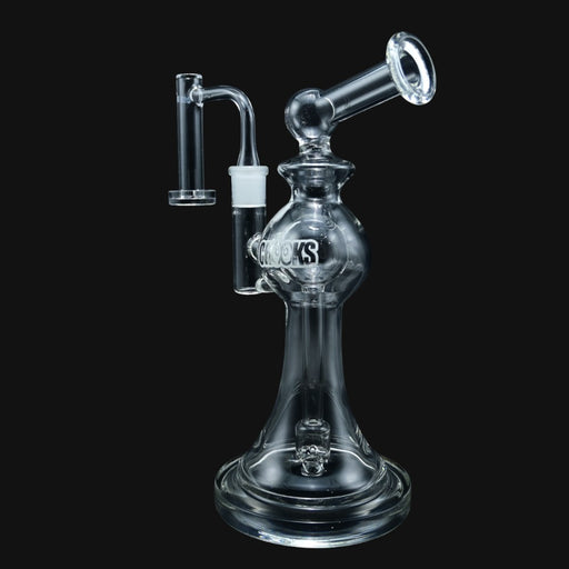 710 Pipes Smoke Shop 10-inch clear glass Crooks water pipe with a curved neck and integrated glass joint.