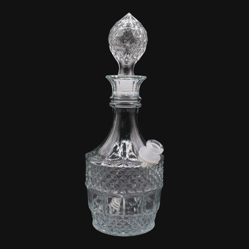 710 Pipes Smoke Shop vintage style crystal decanter water pipe with a 14mm joint and intricate diamond cut glass