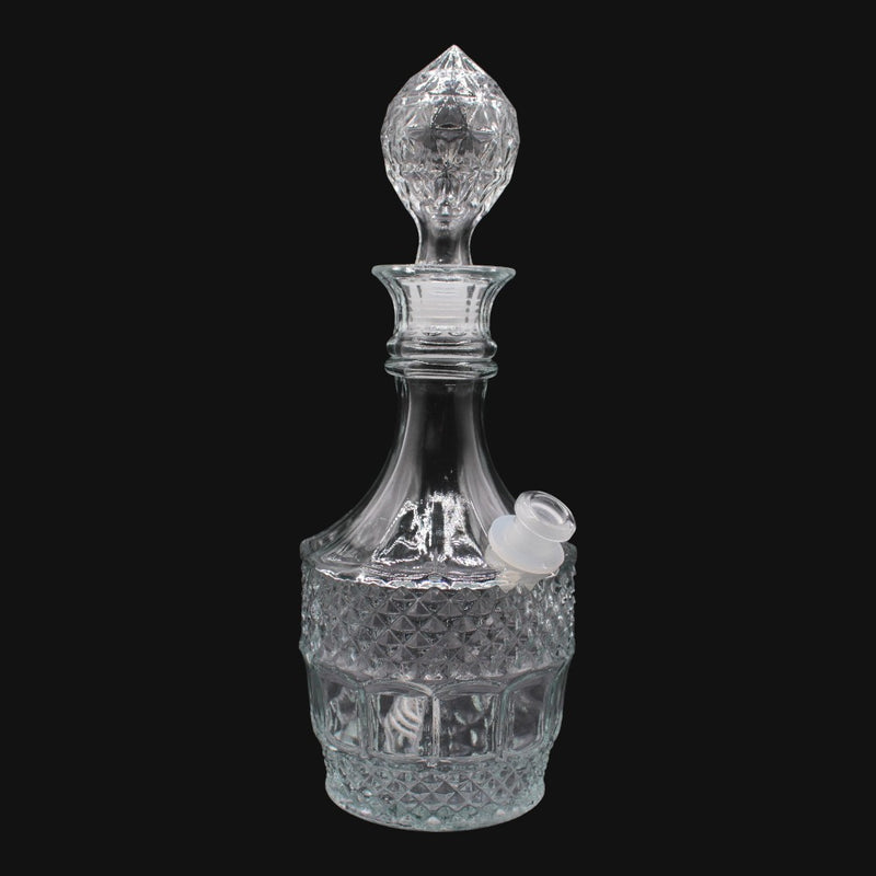 710 Pipes Smoke Shop vintage style clear crystal decanter water pipe with 14mm joint and diamond cut glass pattern