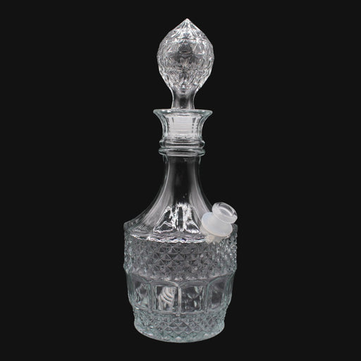710 Pipes Smoke Shop vintage style clear crystal decanter water pipe with 14mm joint and diamond cut glass pattern