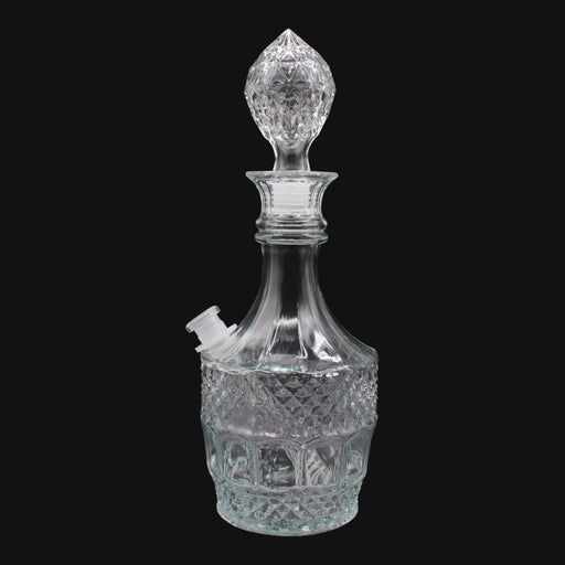 710 Pipes Smoke Shop vintage style clear crystal decanter water pipe with a 14mm joint and ornate glass stopper