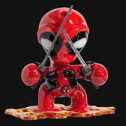 710 Pipes Smoke Shop Dani Girl Glass Deadpool rig with removable swords. Red and black glass.