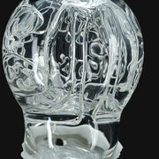 710 Pipes Smoke Shop Avant-Garde Deco Orb Fila Peak Top #2 clear borosilicate glass attachment with intricate swirls.