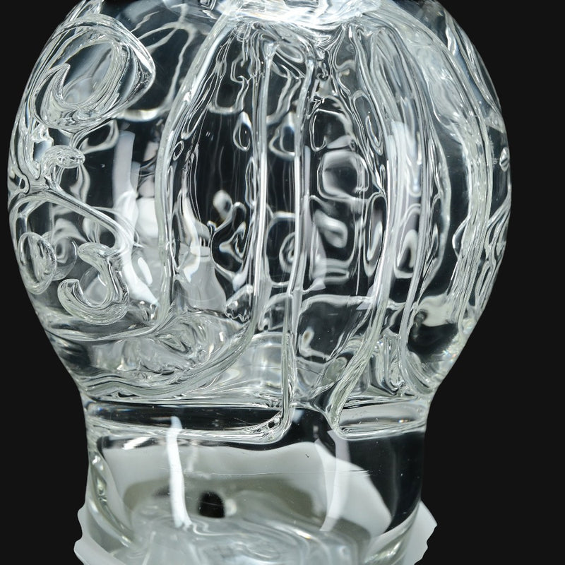 710 Pipes Smoke Shop Avant-Garde Deco Orb Fila Peak Top #2 clear borosilicate glass attachment with intricate swirls.