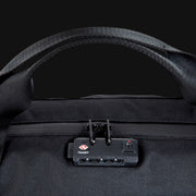 710 Pipes Smoke Shop Dime Bags Omerta 17 inch Brigata duffle bag featuring a secure black TSA lock and carry handle.