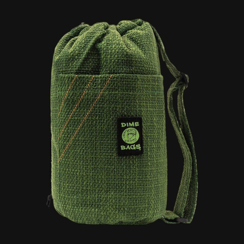 710 Pipes Smoke Shop Dime Bags 14-inch forest green hempster drawstring tube bag with shoulder strap