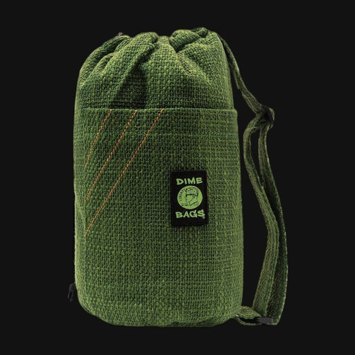 710 Pipes Smoke Shop Dime Bags 14-inch forest green hempster drawstring tube bag with shoulder strap