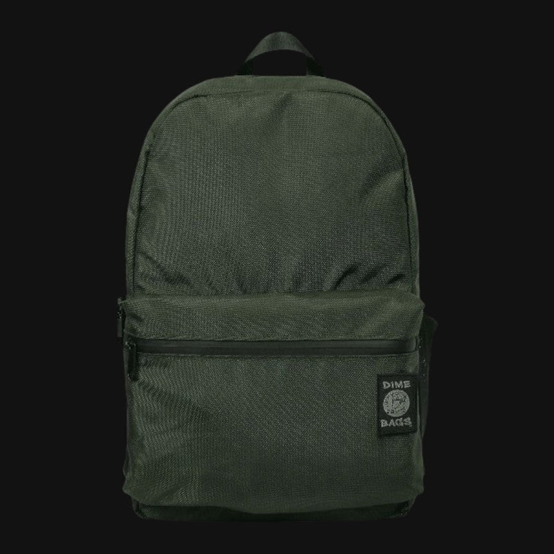 710 Pipes Smoke Shop Dime Bags The Earner olive green smell-proof commuter backpack with carbon filter technology.