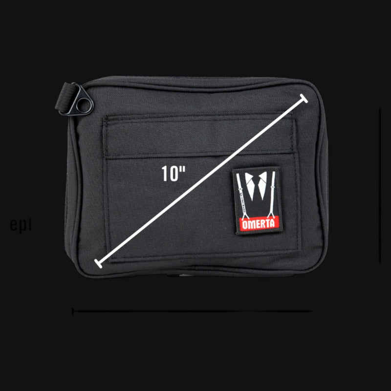 710 Pipes Smoke Shop 10-inch black smell-proof Dime Bags Omerta The Boss pouch with a secure combination lock