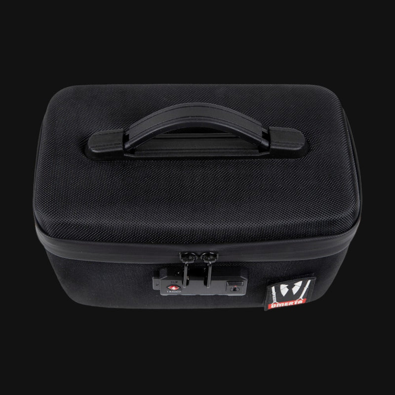 710 Pipes Smoke Shop Dime Bags Omerta Soldier 10-inch black smell-proof storage case with TSA lock and carry handle.