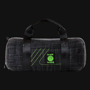 710 Pipes Smoke Shop Dime Bags 15-inch black padded duffle tube with green logo and heavy-duty carry handles