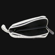 710 Pipes Smoke Shop Dime Bags 5-inch padded pouch in white Hempster fabric with a black interior and zipper closure.