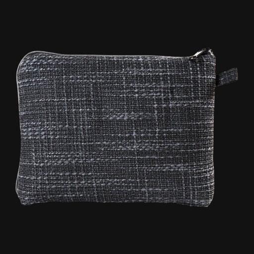 710 Pipes Smoke Shop Dime Bags 10-inch padded pouch in charcoal grey textured Hempster fabric with a secure zipper.