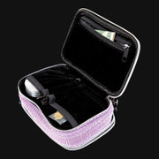 710 Pipes Smoke Shop Dime Bags Pod 7 inch travel case in purple with padded velour interior and multiple compartments
