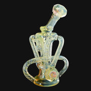 Doom Glass faceted recycler rig with quad up-take and wishbone drain.