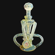 Doom Glass faceted recycler rig with quad up-take and wishbone drain.