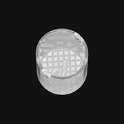 Clear quartz insert for Dr. Dabber Switch 2 with etched geometric pattern.