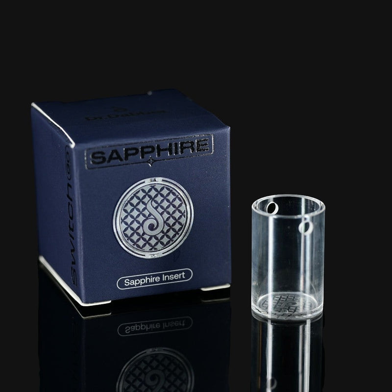 710 Pipes Smoke Shop Dr. Dabber Switch GO Sapphire Plus Insert, clear glass with two holes at the top.