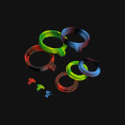 710 Pipes Smoke Shop Dr. Dabber Switch silicone accessory pack featuring colorful swirl rings and small inserts.