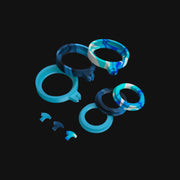 710 Pipes Smoke Shop Dr. Dabber Switch silicone accessory pack in blue and white marble patterns