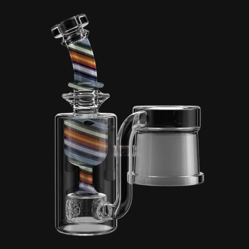 710 Pipes Smoke Shop Dr. Dabber Switch Snowflake Recycler in Swirl colorway with handblown glass