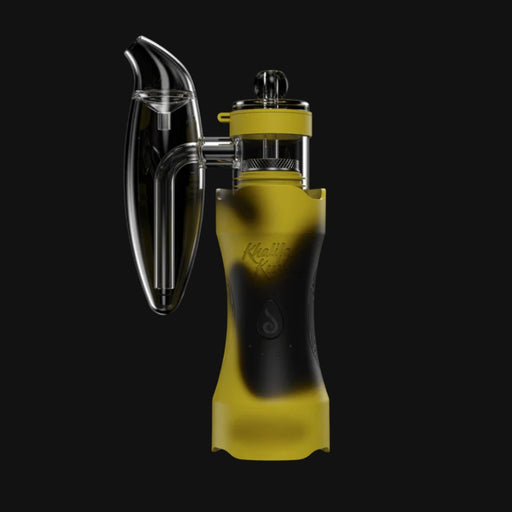 710 Pipes Smoke Shop Dr. Dabber XS portable e-Rig in yellow and black with glass attachment for dabbing.
