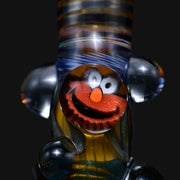 710 Pipes Smoke Shop Matty White glass one hitter featuring a detailed Elmo character marble and striped design