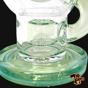 710 Pipes Smoke Shop Fat Boy Glass Ball Rig in Titan color, featuring a seed of life percolator and 14mm joint.