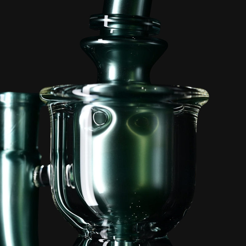 710 Pipes Smoke Shop Fat Boy Torus Neptunium glass water pipe with 14mm joint, deep green color.