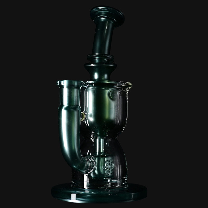 710 Pipes Smoke Shop Fat Boy Torus Neptunium glass water pipe with a 14mm joint and intricate glass design.