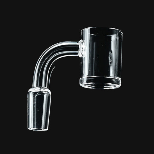 710 Pipes Smoke Shop clear quartz flat-top banger for dabbing with a 90-degree joint connection