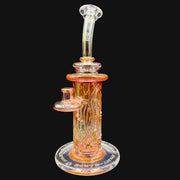 710 Pipes Smoke Shop Avant-Garde fumed glass rig with pink accent dots and Membrane Tech.