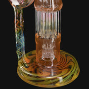 710 Pipes Smoke Shop Leisure Pillar Disc Fumed Recycler glass water pipe with intricate swirl patterns and percolator
