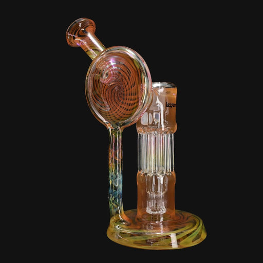 710 Pipes Smoke Shop Leisure Pillar Disc Fumed Recycler glass water pipe with intricate spiral design and clear perc