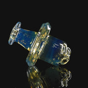 710 Pipes Smoke Shop fumed glass Restricted Switch 2 spinner cap with blue and gold iridescent finish.