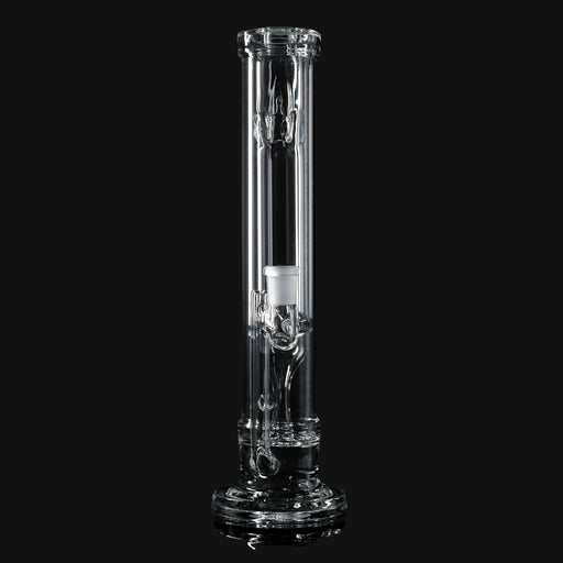 710 Pipes Smoke Shop Hamm Outside/In Tube #1, a clear glass bong with a 14mm 90° joint and thin walls, 12 inches tall.