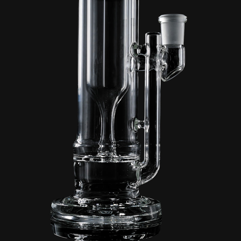 710 Pipes Smoke Shop Hamm Outside/In Tube, clear glass, 12" tall, thin wall, 14mm 90° joint.